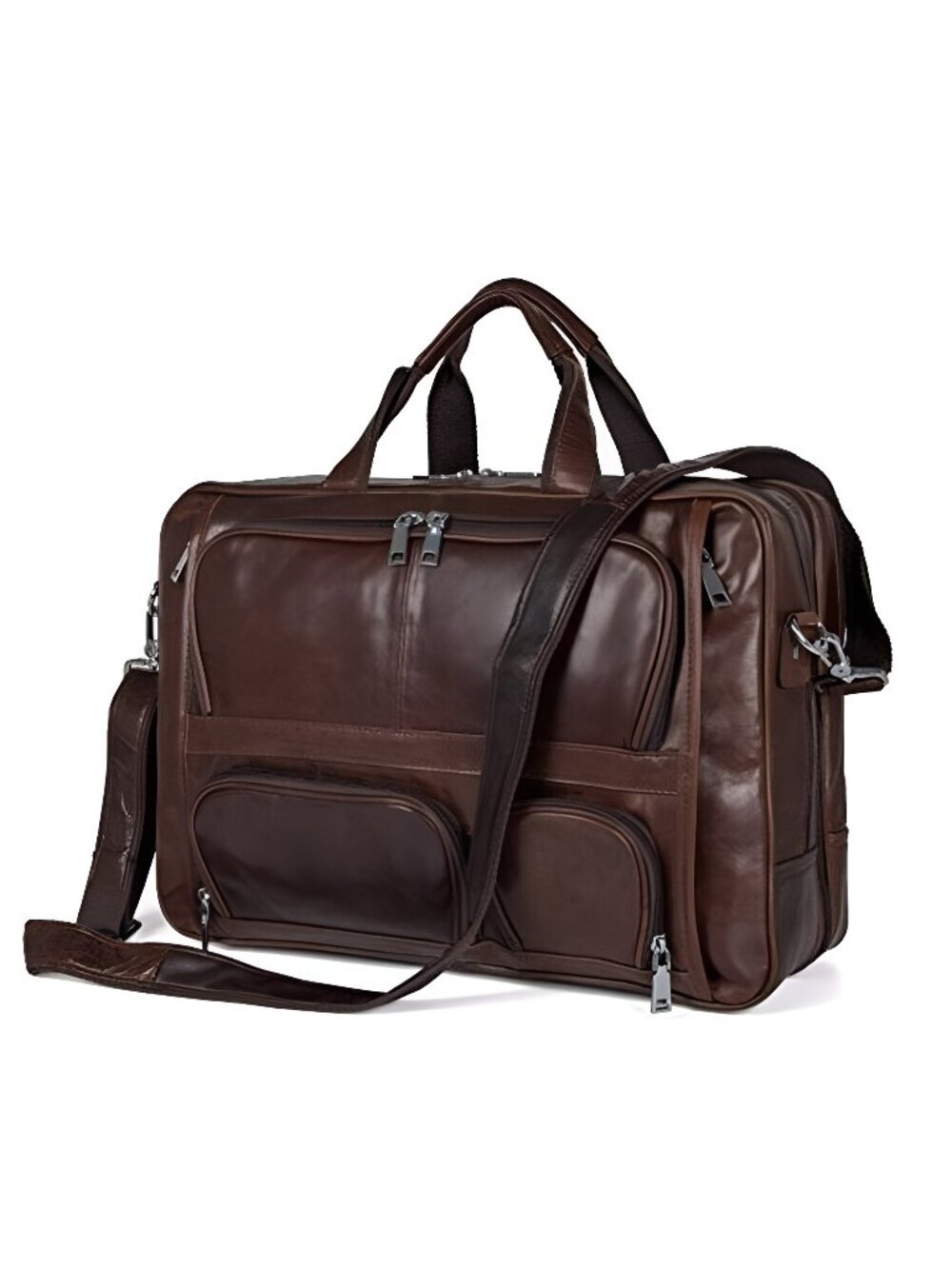 Business Travel Briefcase Genuine Leather Duffel Bags for Men Laptop Bag